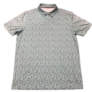 Maelreg Performance Polo Men’s Large Stretch Short Sleeve Golf Casual Palm Fish